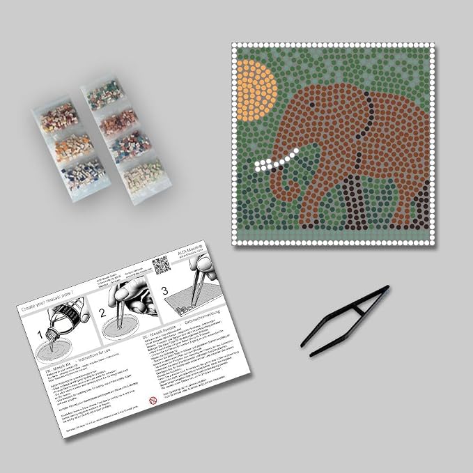 Art and Craft Kits for Adults: Make Your Own Mosaic, Square 20cm 7inch Majestic - Image 2