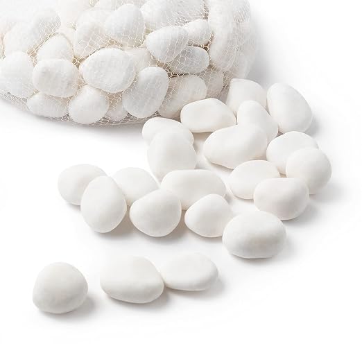 River Rocks Decorative Ornamental Vase Filler 1"-1.5" White Aquarium Gravel 30 by RoyalImports