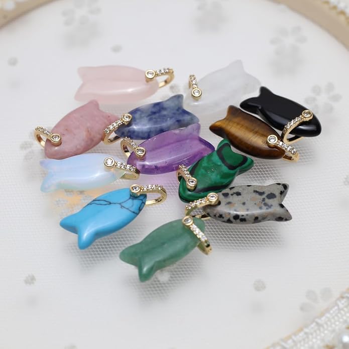LE SKY Natural Stone Pendants Healing Crystal Gemstones - Image 4