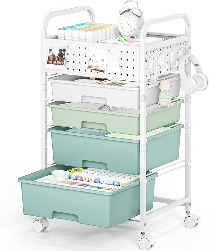 4 Drawer Rolling Storage Cart by SYKIARIOL