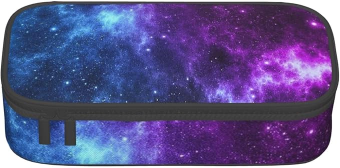 Blue Galaxy Star Purple Space Pencil Case Organizer Big Capacity Pencil Pouch - Image 8