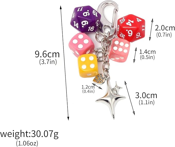 Dice Bag Charms Keychain for Women Men - Image 2