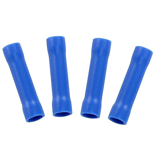 Hordion 120pcs 16-14 AWG Butt Splice Connectors, Blue Butt Connectors Crimp Insulated Electrical Straight Wire Terminals