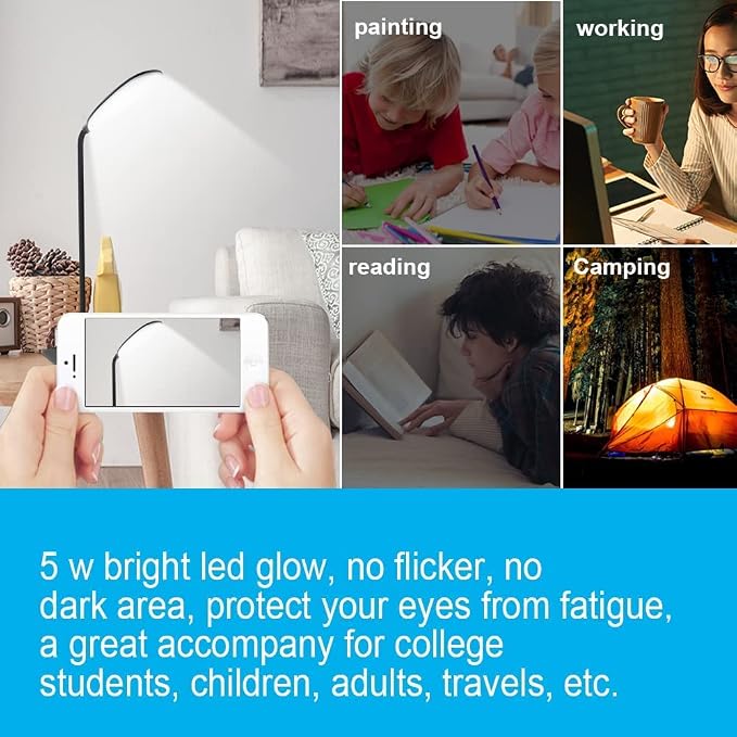 DEEPLITE LED Desk Lamp Battery Operated Lights Cordless Rechargeable Lamp - Image 6