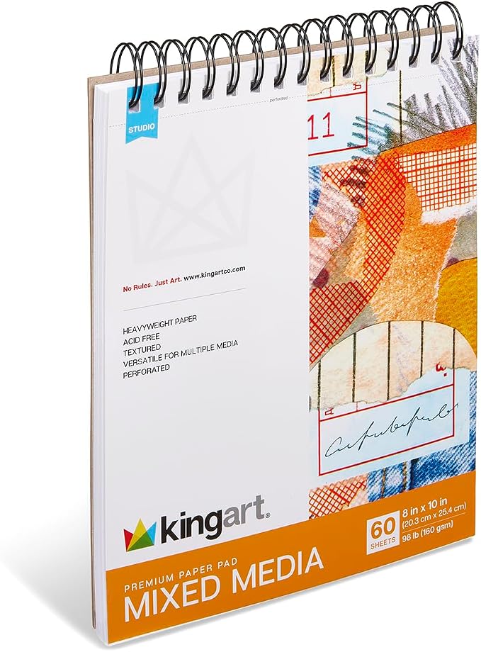KINGART Mixed Media Sketchbook Set – 8x10 Inch, Heavyweight Acid-Free Paper – - Image 2