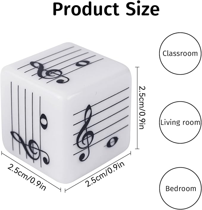 oyeftp Fun Five-Line Staff Music Note Dice - Image 2