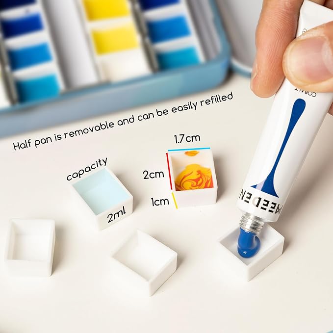 MEEDEN Empty Travel Watercolor Palette: Portable Watercolor Palette Tin - Image 4