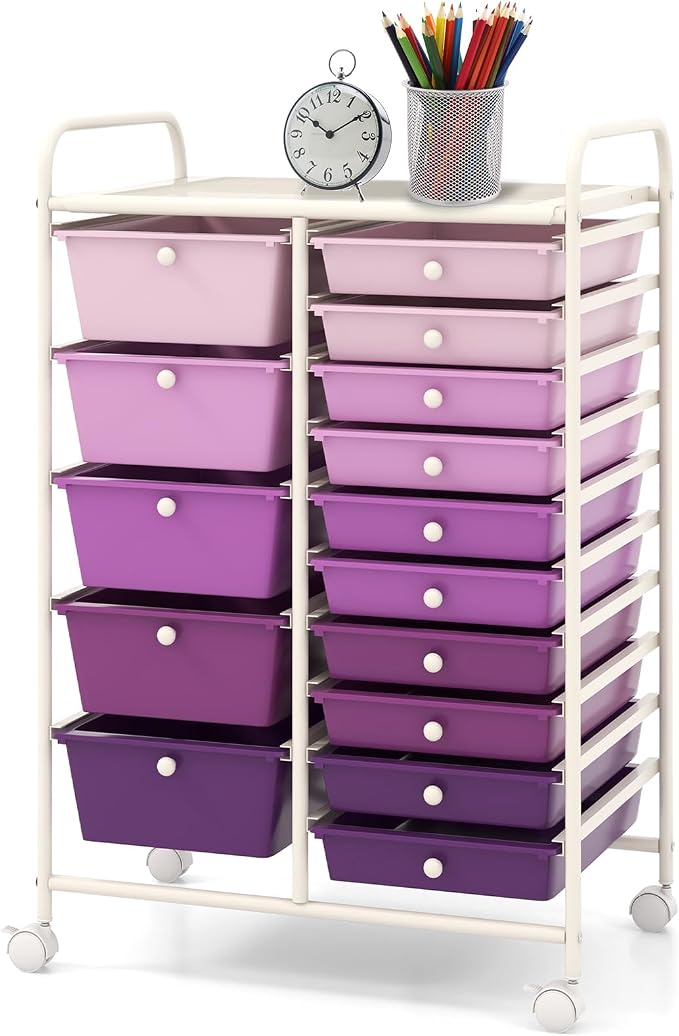BECOMFORT 15-Drawer Rolling Cart by BECOMFORT
