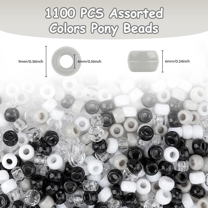 Pony Beads Bulk 1100 Pcs, Beads Jewelry Making, Beads Bracelets Making - Image 2