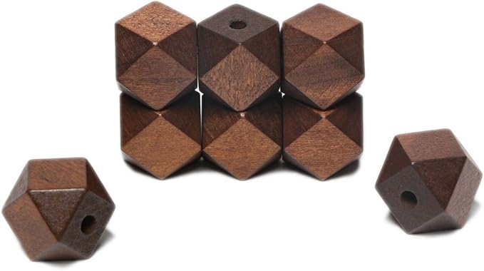 20mm Geometric Wooden Beads by woodeni