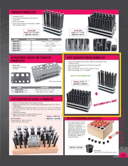 HHIP 33 Piece & 28 Piece Transfer Punch Sets