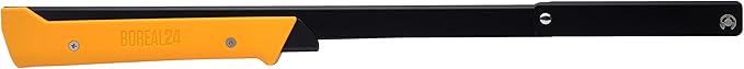 AGAWA - BOREAL24 Backwoods KIT - 24 Inch Folding Bow Saw, Premium Leather Sheath, Additional Aggressive Blade (Black Frame - Yellow Handle)