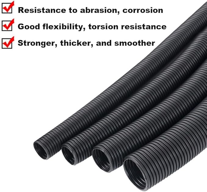 15 FT 1/4” Wire Loom Split Tubing,Dog Cat Cord Protector,Split Wire Loom Tubing Wire Conduit – Black (15FT 1/4")