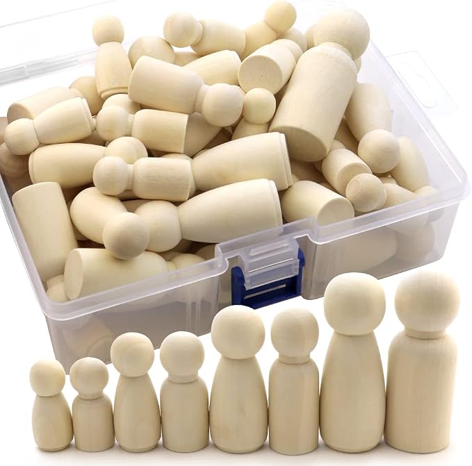 NODG 50 Unfinished Wooden Peg Dolls by NODG