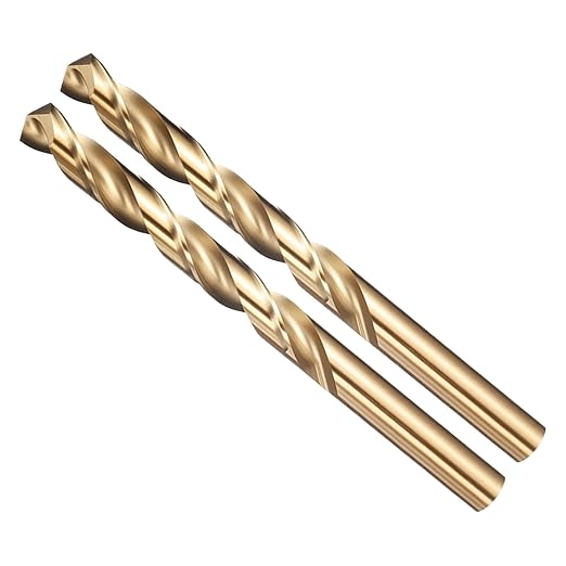 Drill Bit, 7/32" Cutting Diameter (5.556mm), 4241 HSS Black and Gold 118° Cutting Angle Versatile Jobber Bits - (Applications: for Drilling Plastic Wood Soft Thin Metal), 2-Pieces