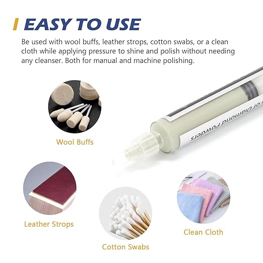 SCOTTCHEN Diamond Polishing Paste,5,000 Grit 2-3 Microns Lapping Compound with 50% Concentration of Diamond Powders for Jewelry, Metal, Ring, Glass, Coin,etc.-5 Gram
