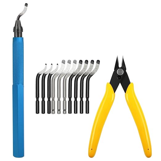 Deburring Tools for 3D Printer,12pcs,10pc Multiuse Blades Removing Burr,Micro Wire Cutter for 3D Printer,Resin,Plastic Models
