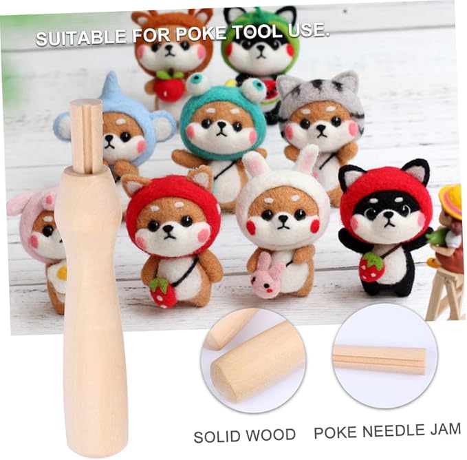 STOBOK 60 Pcs Punch Needle Handles Wooden Felting Needle Handles Replacement - Image 4