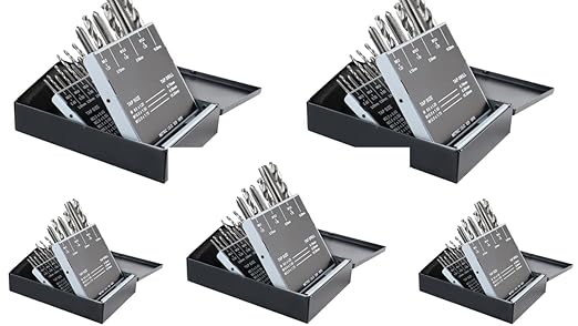 Accusize Industrial Tools Metric 18 Pc H.S.S. Tap and Drill Set, 5 Sets, 0001-0052x5
