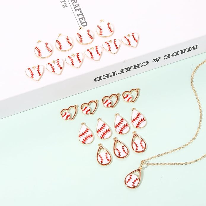 20PCS Sports Charms Enamel Basketball Baseball Pendant Charms - Image 2