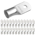 SELTERM 25pcs 2/0 AWG 1/4" Stud Marine Grade Tinned Copper Battery Cable Lugs, 00 Gauge Ring Terminals, UL Wire Lugs Electrical Cable Ends, Terminal Connectors