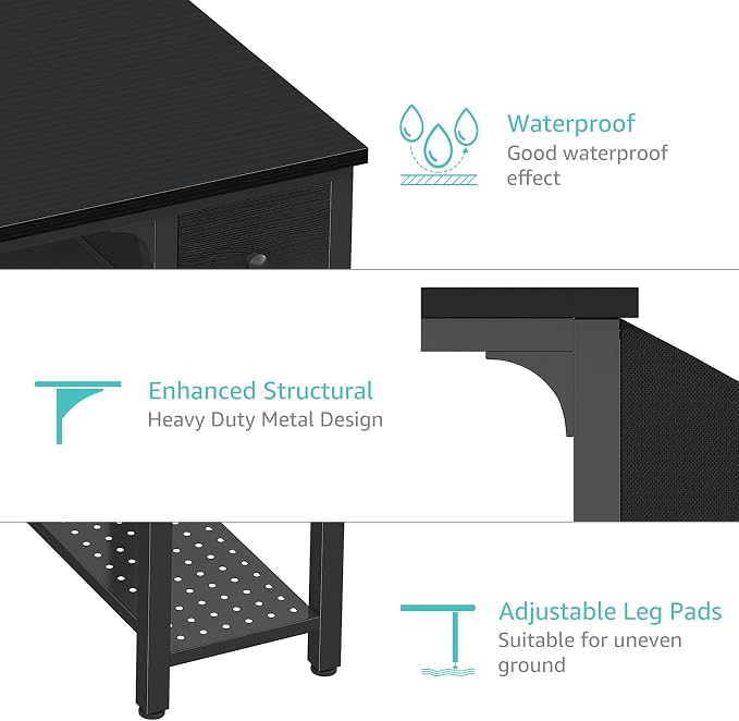 Lufeiya Gaming Desk with Fabric Drawers, 47 Inch Computer Desk - Image 7