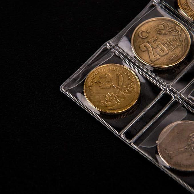 Coin Collecting Pages 5 Sheets 42 Pockets Standard 9Hole Coin Pocket Inserts - Image 6
