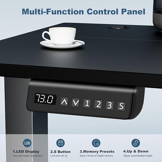 DUMOS 63 Inch Electric Standing Desk Height Adjustable, Sit to Stand Computer - Image 6