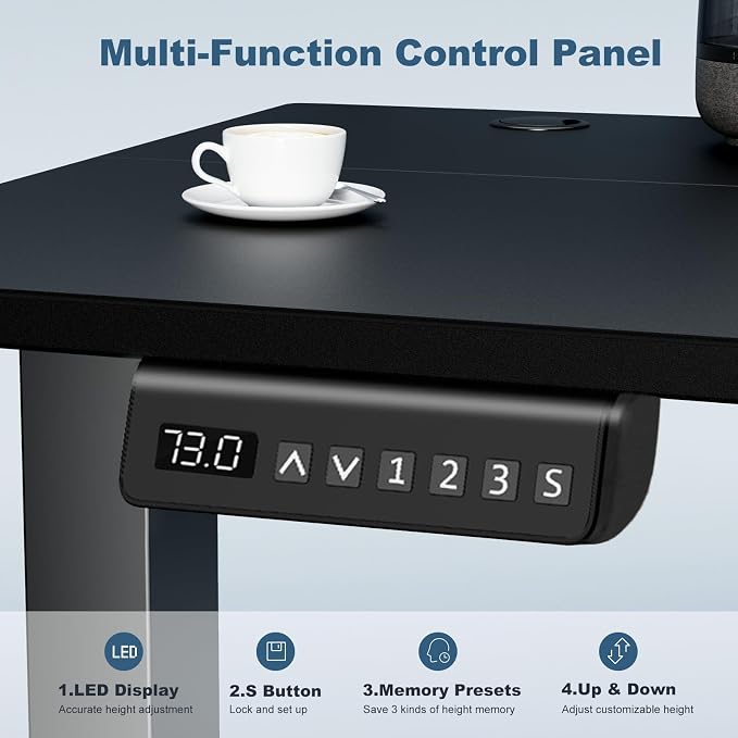 DUMOS 55 Inch Electric Standing Desk Height Adjustable, Sit to Stand Computer - Image 5