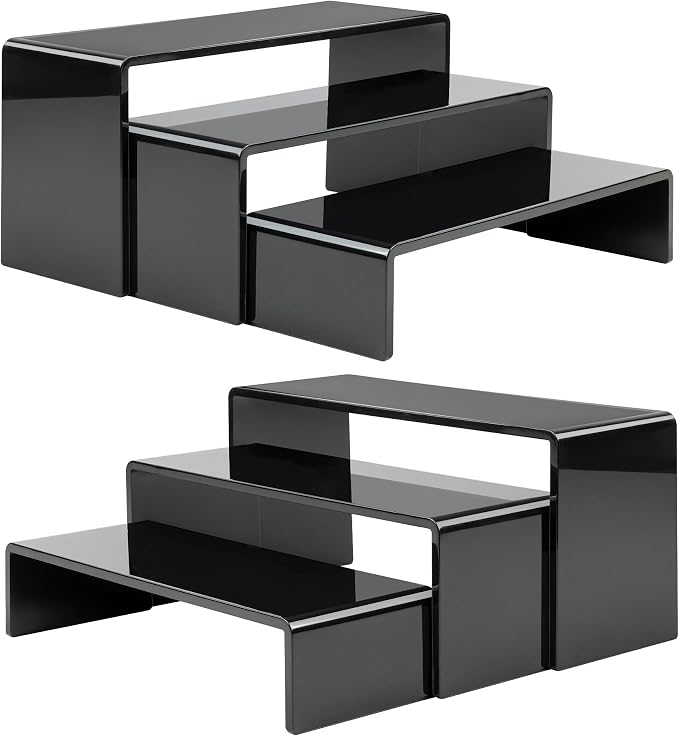 ANDGOO 6 Pcs Acrylic Display Risers, 2 Set Rectangular Display Stands, Acrylic by ANDGOO