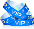 Teling 500 Pack VIP Plastic Wristbands Bracelets Party for Events VIP Custom Wristbands Plastic Bracelets Tear proof Waterproof Wrist Bands Arm Bands for Events Concerts