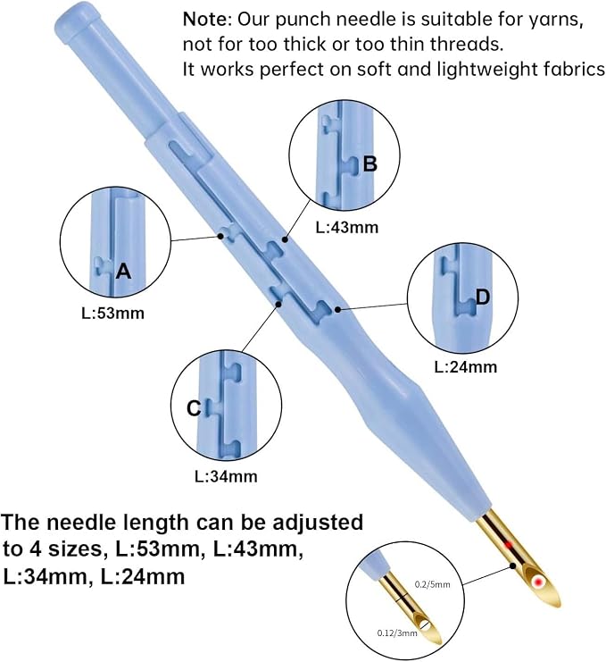MSDADA 21PC Punch Needle Kit, Adjustable Punch Needle Tool, Wooden Handle - Image 7