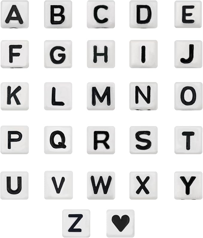 YMSDZHL Alphabet Beads A-Z 1200+Pcs Letter Beads, Acrylic 4x7mm Round Letter - Image 4