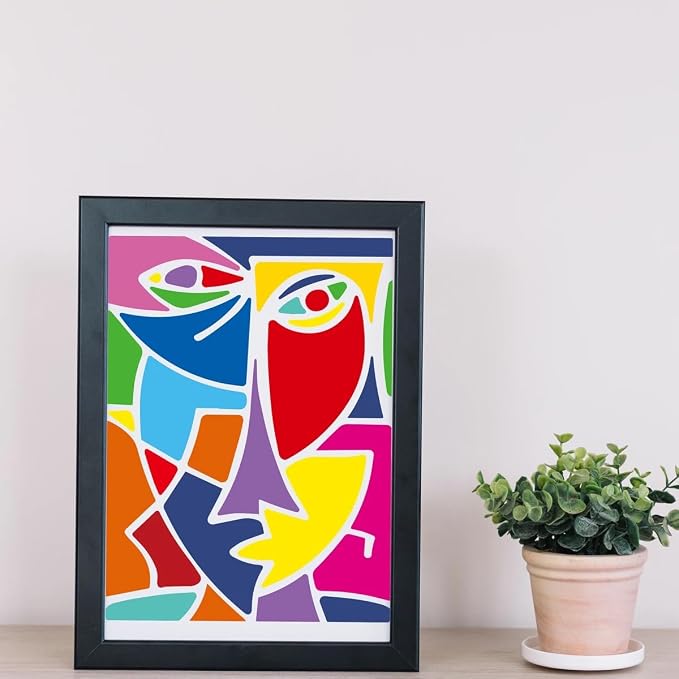 6 Pieces Abstract Face Pattern Stencils, 11.7x8.3 inch A4 Size Reusable Picasso - Image 3