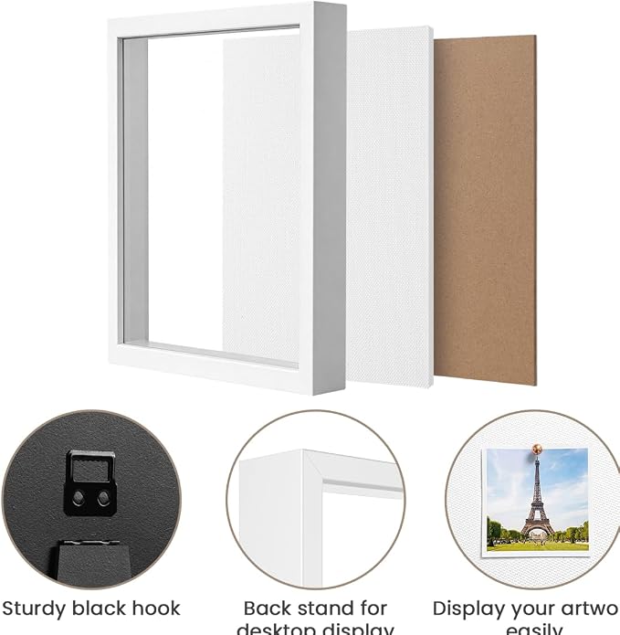 12x16 Shadow Box Frame with Linen Background & Metal Push Pins - Image 5