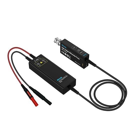 Micsig High Voltage Differential Probe Kit DP700, 3.5ns Rise Time 20X/200X Attenuation Rate Oscilloscope Probe Kit Accessory, 700V 100MHz (DP10007 Upgrade)