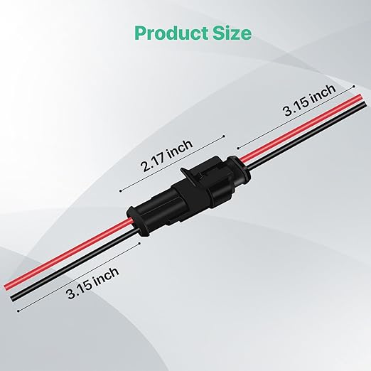 2 Pin Waterproof Electrical Connectors, Male and Female Wire Connectors, 12V Plug Connector, Suitable for Connecting Weak Current Lines Such As Cars, Motorcycles, and Ships(5 Pack)