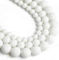 36pcs Natural Matte White Agate Gemstone Beads，10mm Frosted Round Loose Stone by Yochus