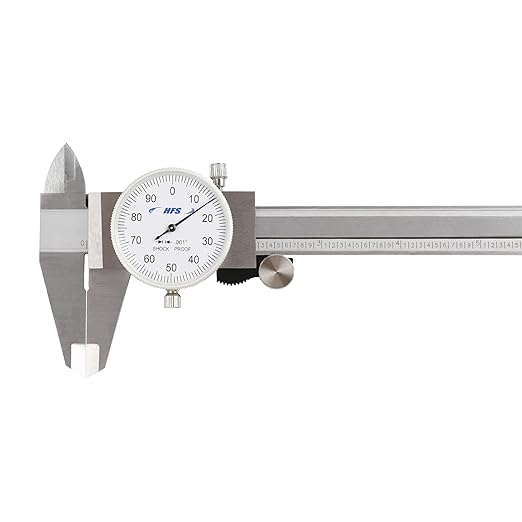 HFS(R) 0-6" Imperial Calipers; 4 Way Dial Caliper 0.001" Shock Proof New; Plastic Case
