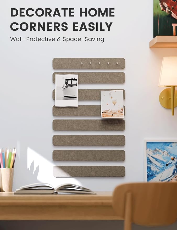 Fluxynara Cork Board Alternative Felt Strip Board 8-Pack 13"x2", Office Pin - Image 4