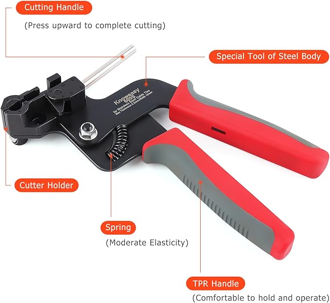 Knoweasy 600S Upgraded Stainless Steel Cable Tie Gun, Cable Tie Tool and Zip Tie Tool Ideal for Engineering, Automotive projects or Home Improvements
