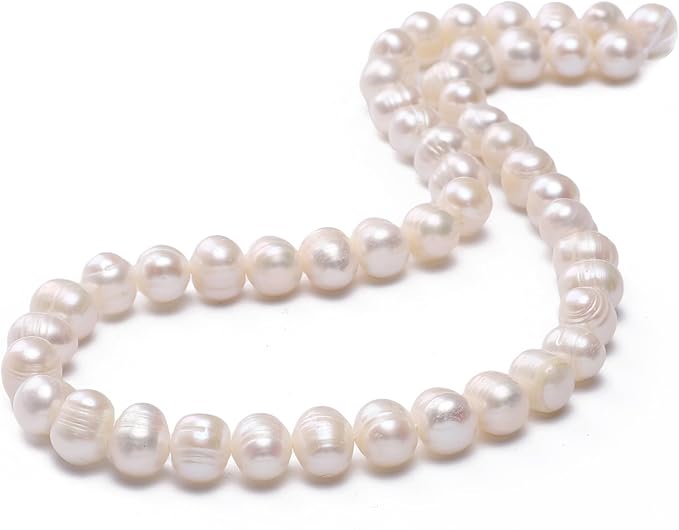 Natural Pearl Beads Potato 7-8mm White Freshwater Cultured Loose Gemstone Beads for DIY Jewelry Making 13.8''/Strand HQ