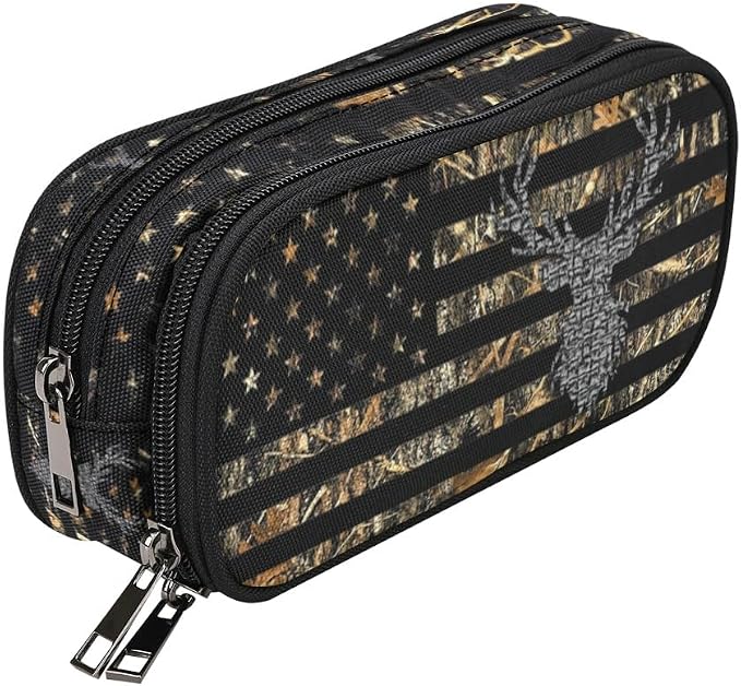 ANANGTEE Camo Deer Flag Pencil Pouch Case by ANANGTEE