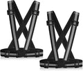 Reflective Vest Running Gear, 2Pack High Visible Safety VES for Cycling Jogging Running Walking, Adjustable for Men Women Kids