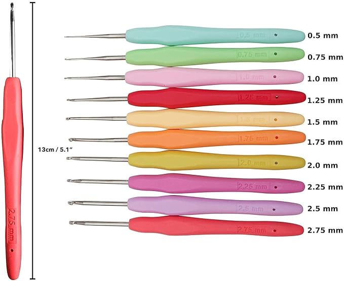 Yarniss 20 Sizes Crochet Hooks 0.5mm-10mm, Ergonomic Crochet Hooks Set - Image 3