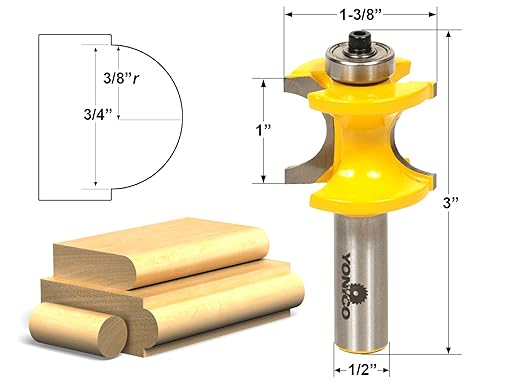YONICO 13117 3/4-Inch Bead Bullnose Router Bit 1/2-Inch Shank