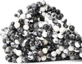 60PCS 6mm Natural Black White Zebra Jasper Gemstone Round Loose Beads Crystal by CHEAVIAN