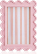 AceOrbit 4x6 Inches Light Pink Flower Wavy Scalloped Picture Frame Cute Wavy by Unknown