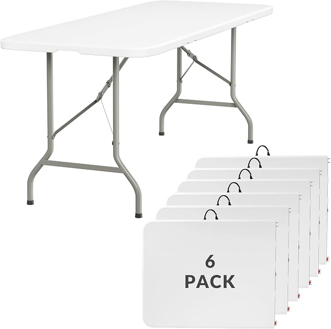 Elevon 6FT Folding Tables – Heavy Duty Portable Foldable Table by ELEVON