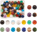 Beadthoven 90pcs 8mm Mix Natural Stone Cabochons Beads Half Round Flatback by BBBeadthoven